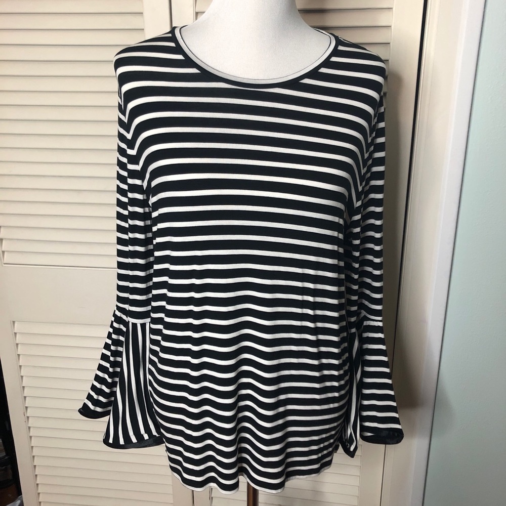 Maette Bell Sleeve Striped Top
